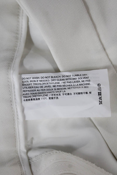 Theory Women Dress Pants Ivory Acetate Blend Hook & Eye Size 6