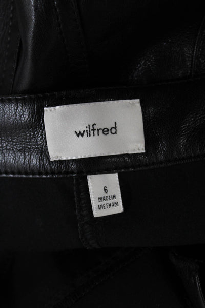 Wilfred Women Dress Pants Black Faux Leather Size 6