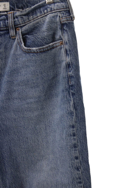 Abercrombie & Fitch Women Petite Baggy Blue Mid Rise Cotton Jeans Size 4