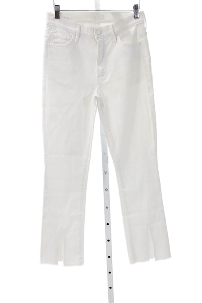 Mother Womens Ankle Jeans White Cotton Blend Size 27