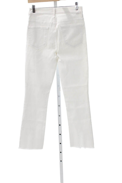 Mother Womens Ankle Jeans White Cotton Blend Size 27