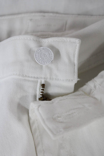 Mother Womens Ankle Jeans White Cotton Blend Size 27