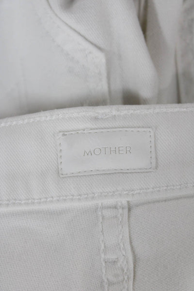 Mother Womens Ankle Jeans White Cotton Blend Size 27