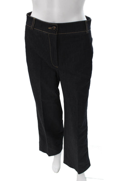 Zara Women Straight Jeans Blue Cotton Button Size S