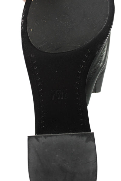 Frye Womens Leather Studded Detail Open Toe Heels Black Size 7.5