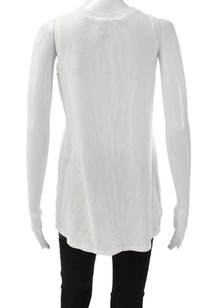 Lululemon Womens Basic Tank White Linen Blend Sleeveless Crew Neck Size S