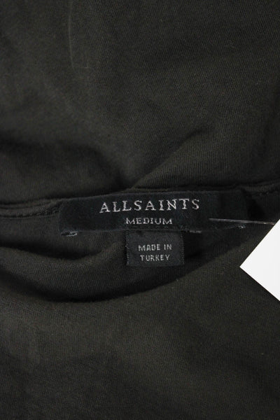Allsaints Womens Basic V-Neck Gray Cotton Blend Short Sleeve T-Shirt Size M
