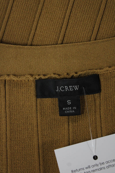 J Crew Women Brown V-Neck Viscose Blend Cardigan Long Sleeve Size S