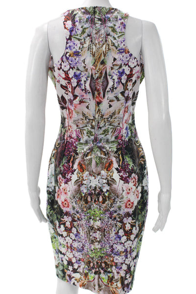 Zara Womens Sheath Halter Short Floral Dress Cotton Blend Size M