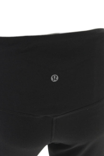 Lululemon Women Cropped Black Nylon Solid Pull On Leggings Size 8