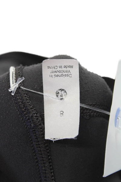 Lululemon Women Cropped Black Nylon Solid Pull On Leggings Size 8