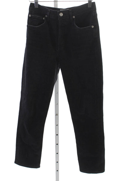 Agolde Womens Straight High Rise Black Jeans Cotton Blend Size 25