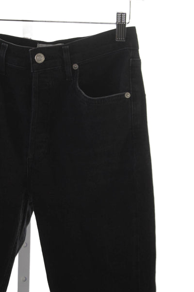 Agolde Womens Straight High Rise Black Jeans Cotton Blend Size 25