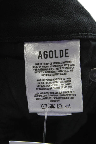 Agolde Womens Straight High Rise Black Jeans Cotton Blend Size 25