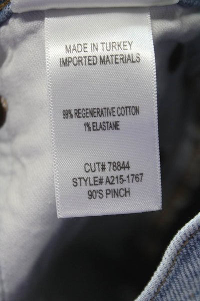 Agolde Womens Straight Jeans Blue High Rise Button Cotton Size 25