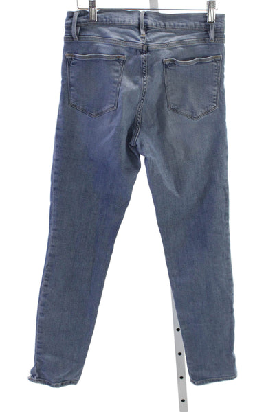Frame Women Skinny Jeans Blue Cotton Blend Size 28