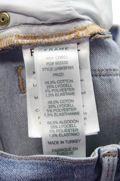 Frame Women Skinny Jeans Blue Cotton Blend Size 28