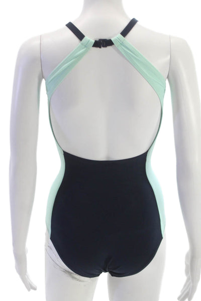 Flagpole Womens One Piece Swimsuit Blue Colorblock Size XS