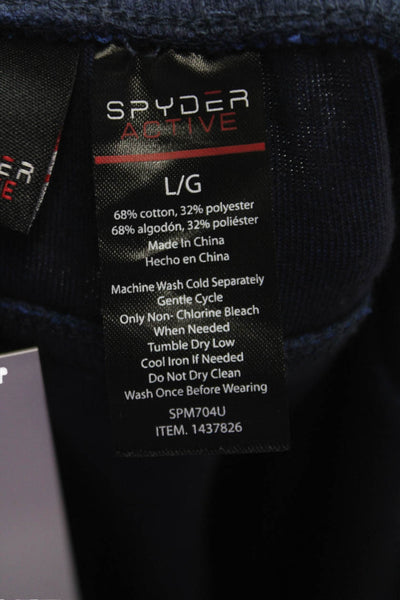 Spyder Mens Jogger Pants Blue Drawstring Cotton Inseam 28 Size L