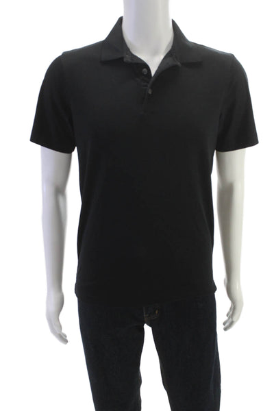 Theory Mens Short Sleeve Casual Polo Shirt Black Size S