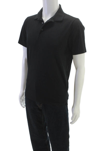 Theory Mens Short Sleeve Casual Polo Shirt Black Size S