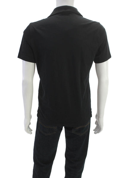 Theory Mens Short Sleeve Casual Polo Shirt Black Size S