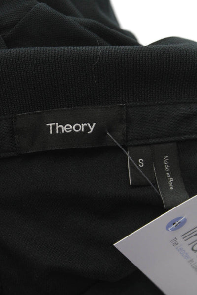 Theory Mens Short Sleeve Casual Polo Shirt Black Size S