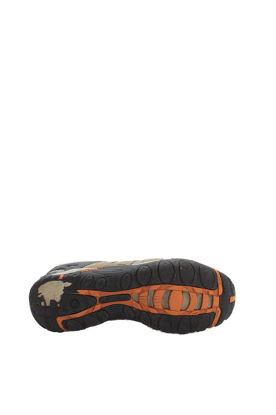 Merrell Mens Drawstring Lace Up Hiking Sneakers Brown Orange Size 12