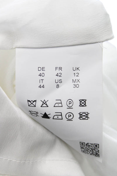 Boss Hugo Boss Womens Sheath Dress Ivory Cotton Sleeveless Round Neck Size 8