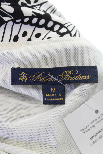 Brooks Brothers Womens Black Butterfly Wrap Dress Collared Tie Waist Size M