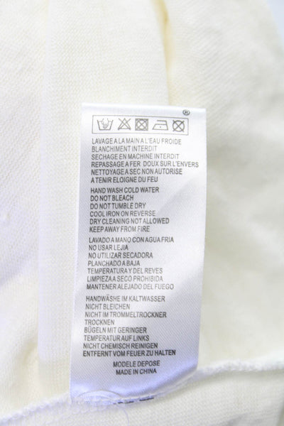 Maje Women Shift Dress White Linen V Neck Short Sleeve Short Size 1