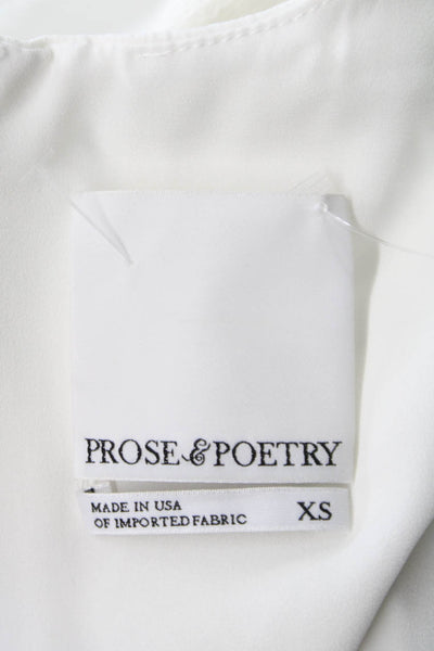 Prose & Poetry Womens Mini Dress White Sleeveless Round Neck Zip Size XS