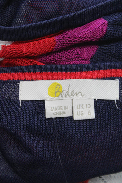Boden Women Sheath Dress Multicolor Chevron Boat Neck Sleeveless Size 6