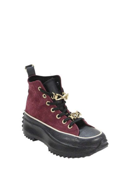 Converse Womens Platform Chain Detail Sneakers Red Size 6.5