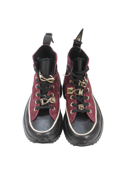 Converse Womens Platform Chain Detail Sneakers Red Size 6.5