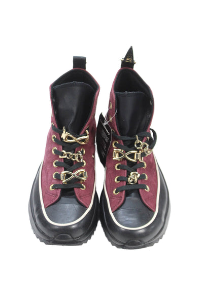 Converse Womens Platform Chain Detail Sneakers Red Size 8