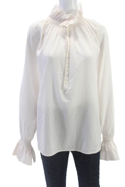 Citizens of Humanity Womens Tunic White Cotton Striped Long Sleeve Size XL