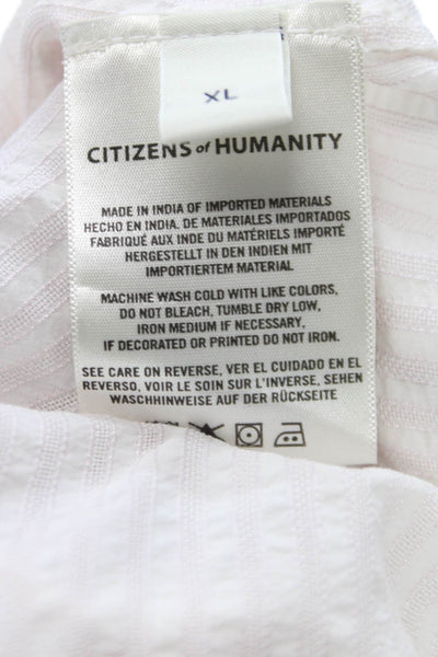 Citizens of Humanity Womens Tunic White Cotton Striped Long Sleeve Size XL