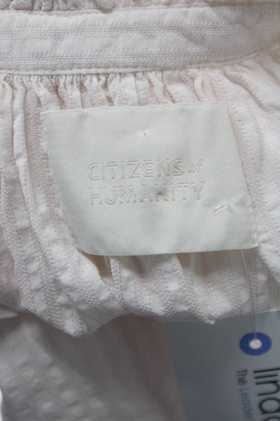 Citizens of Humanity Womens Tunic White Cotton Striped Long Sleeve Size XL