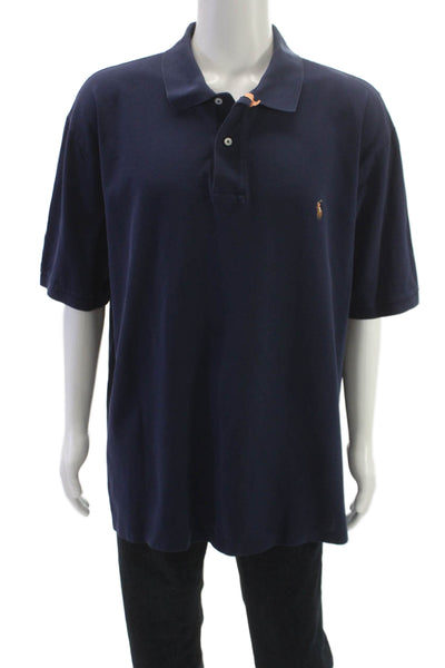 Polo Ralph Lauren Mens Short Sleeve Cotton Solid Collared Polo Shirt Size 2XLT