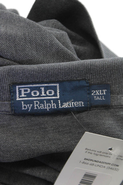 Polo Ralph Lauren Mens Polo Shirt Gray Cotton Collared Short Sleeve Size 2XL