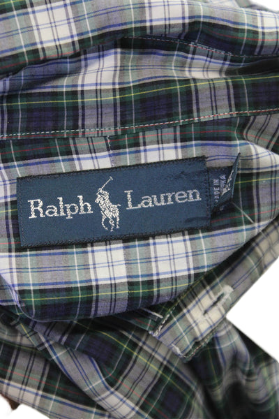 Ralph Lauren Mens Plaid Collared Button-Up Shirt Long Sleeve Size 2XLT