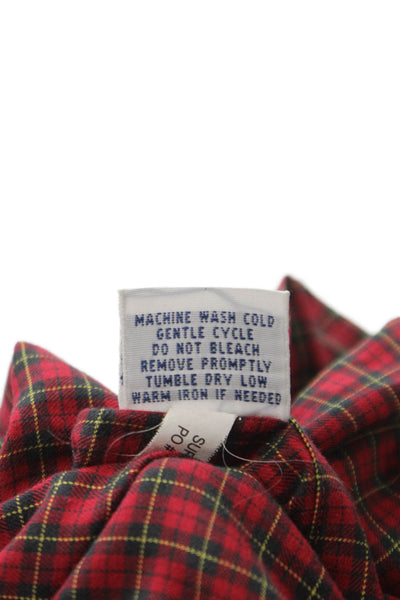 Polo Ralph Lauren Mens Plaid Long Sleeve Button-Up Shirt Red Size LT