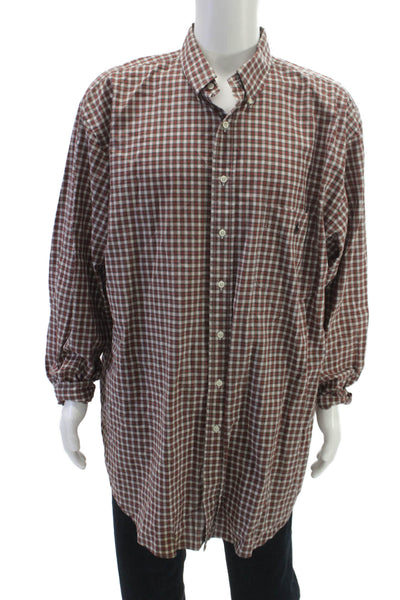 Ralph Lauren Mens Red Check Long Sleeve Cotton Button Shirt Big Tall Size 2XL