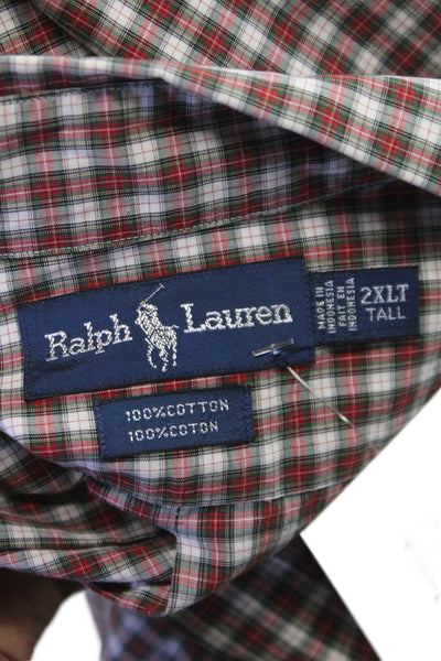 Ralph Lauren Mens Red Check Long Sleeve Cotton Button Shirt Big Tall Size 2XL