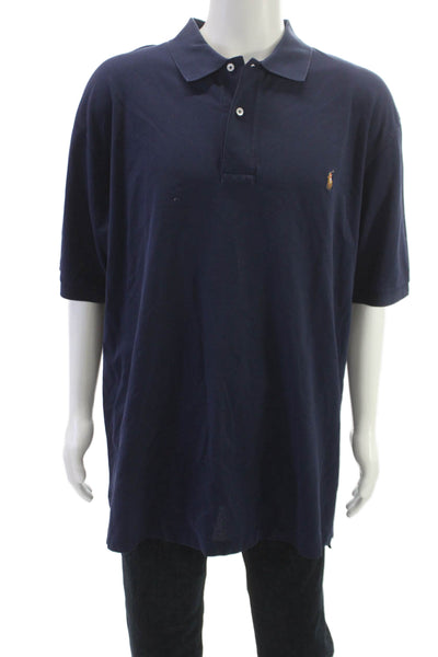 Polo Ralph Lauren Mens Polo Shirt Blue Short Sleeve Pima Cotton Size 2XLT
