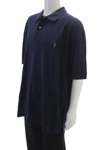 Polo Ralph Lauren Mens Polo Shirt Blue Short Sleeve Pima Cotton Size 2XLT