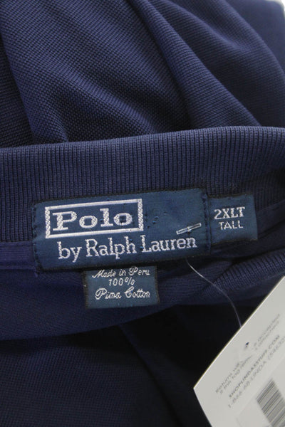 Polo Ralph Lauren Mens Polo Shirt Blue Short Sleeve Pima Cotton Size 2XLT