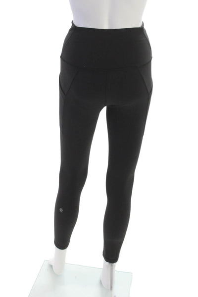 Lululemon Womens Ankle Leggings Black Nylon Size 6