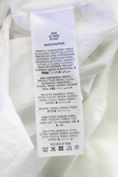 Boden Womens Pleated Cotton Long Skirt White Zip Size 6